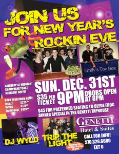 New Year's Rockin Eve at The Genetti Hotel and Suites in Williamsport PA